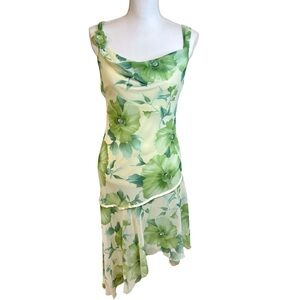 RUBY ROX Floral Dress 11 Green Y2K Fairy Nymph Fae Whimsy Babydoll Feminine Midi